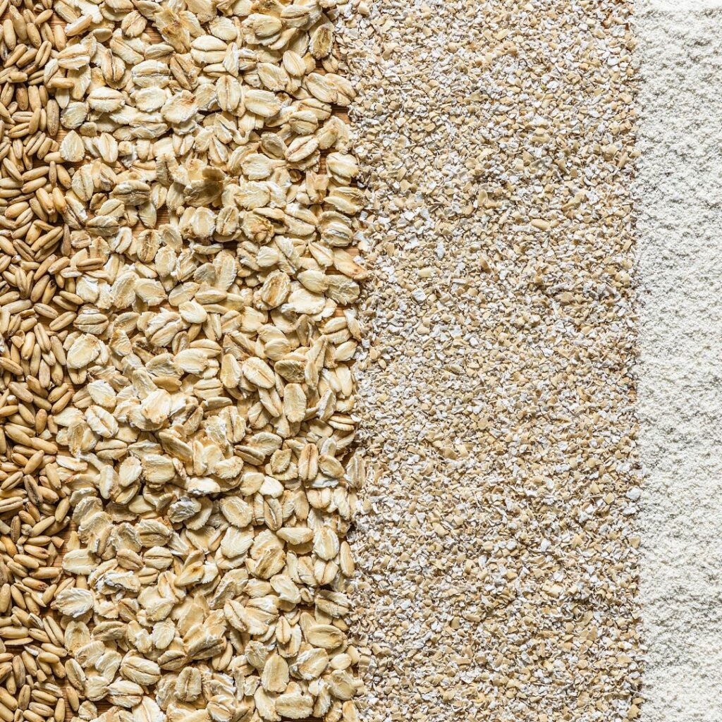 oat grain, bran flake flour