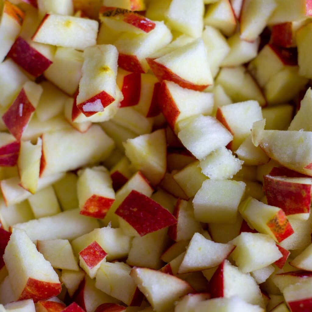 diced apples for chickens