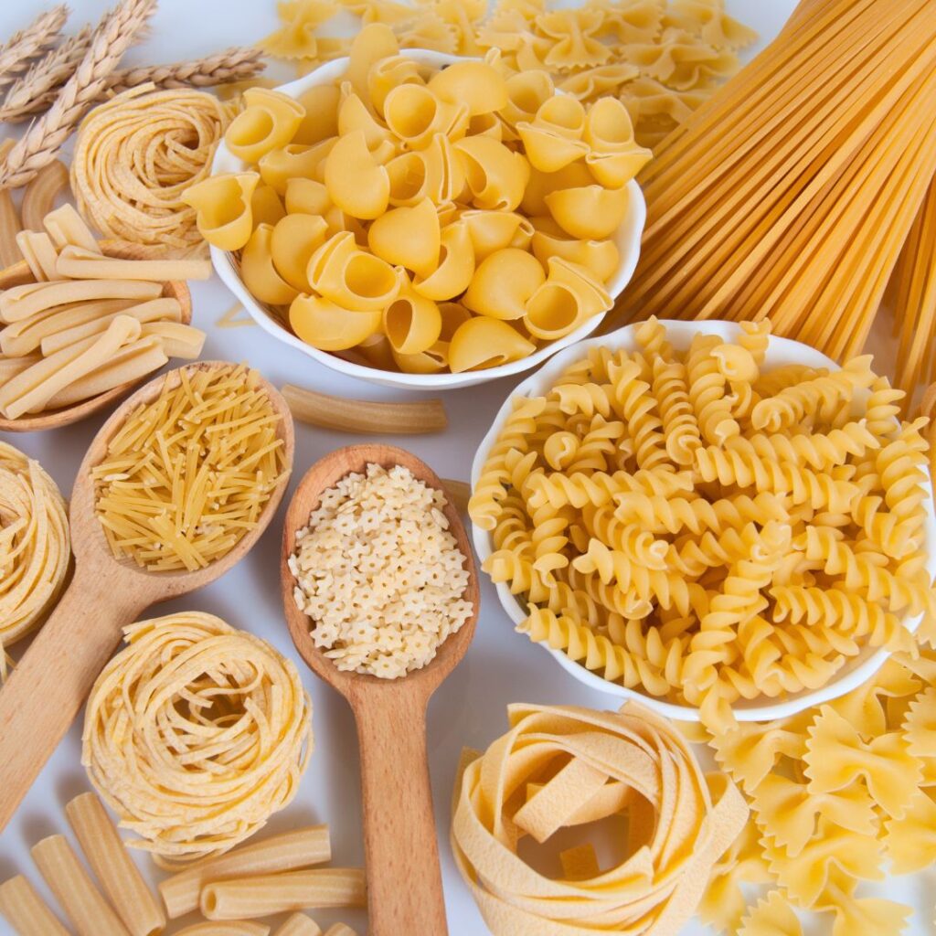 various uncooked pasta types, can chickens eat pasta